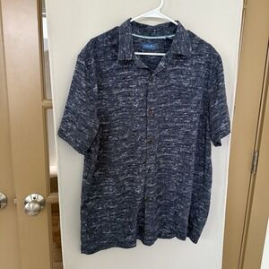 Caribbean‎ Joe Men's XL Blue Short Sleeve Button Up Shirt Top